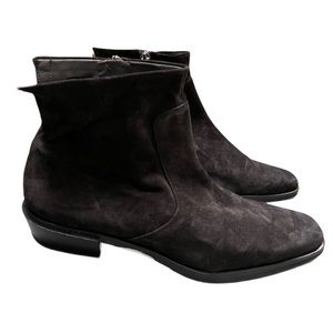 Franco Sarto A-Yeni Brack Suede Low Heeled Bootie Size 9.5